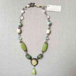 Rare STEPHEN DWECK 2002 Jade/Cat's Eye/Calcite/Pearls/Crystal Quartz/Sterling